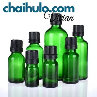 100ml Chai thủy tinh, lọ đựng tinh dầu serum thân xanh lá nắp vặn nhựa