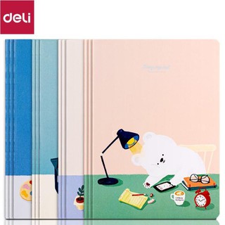 Sổ ghi chép khâu gáy A5 hình gấu Deli 40 trang 70g - 1 quyển - Nhiều màu FA540-N02 [Deli]