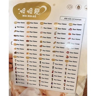 Sticker theo tên bé