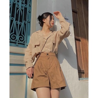 [ 𝐅𝐑𝐄𝐄 𝐒𝐇𝐈𝐏 ] SET SƠ MI NÂU TÂY DÀI TAY MIX QUẦN SHORT