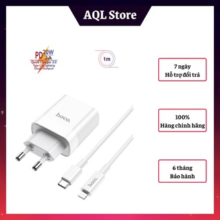 Bộ Sạc Nhanh PD 20W, Quick Charge 3.0 Hoco C80 - Củ Sạc Nhanh Kèm Cáp Sạc Lightning, Type C