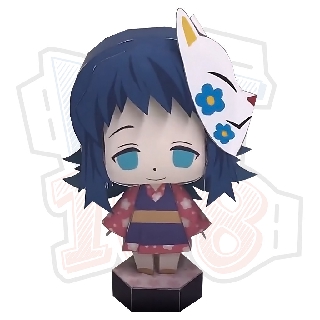 Mô hình giấy Anime Chibi Makomo - Demon Slayer (Kimetsu no Yaiba) + kit mô hình hộp trang trí