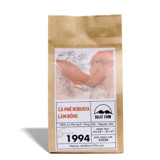 Cà Phê Robusta Lâm Đồng Dalat Farm - Túi 250Gr (Dạng bột)