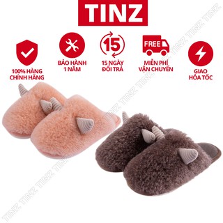 Dép bông, dép lông đi trong nhà nữ nam mùa đông quai ngang hình thú cute đế cao su TINZ|Mã Kylan