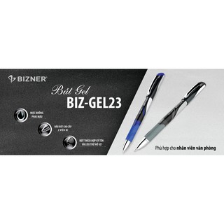 Bút Gel Permanent BIZ-GEL23 - Công nghệ mới đầu bút 2 viên bi cao cấp (Vỉ 1 cây)