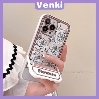 iPhone Case Acrylic Invisible Folding Stand Silicone Soft Case Airbag Shockproof Cover Camera Retro Flower Compatible For iPhone 11 Pro Max 13 Pro Max 12 Pro Max 7Plus xr XS Max