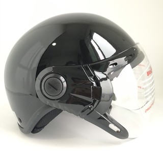 Mũ bảo hiểm nửa đầu kính trong suốt - Danh cho người lớn - Vòng đầu size 56-58cm - BKtec - BK6K - Nón bảo hiểm nam , nữ