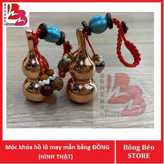 Móc khóa hồ lô may mắn bằng ĐỒNG (HÌNH THẬT)