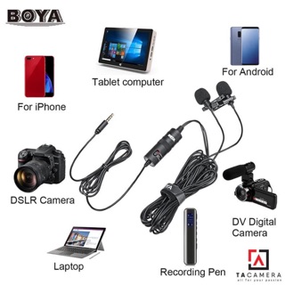 Mic Thu Âm Cài Áo Cho 2 Người BOYA BYM1DM