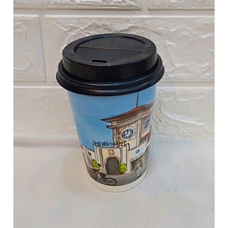 50 Ly giấy cafe take away có nắp in hình Chợ Bến Thành 14oz – 360ml