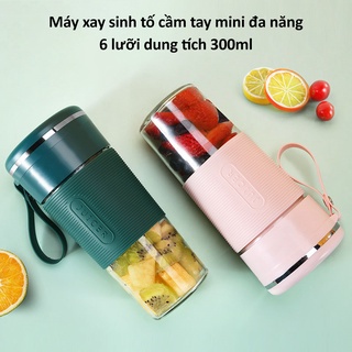Máy xay sinh tố cầm tay JUICER 6 lưỡi dao, công suất 1300w, dung tích 300ml