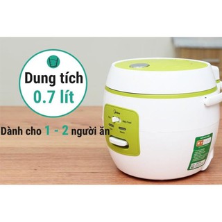 Nồi Cơm Điện Nắp Gài Midea MR-CM07NA - 0.7L (Xanh) - Công suất 350w - Phì hợp với 2-3 thành viên - Bảo hành 1 năm