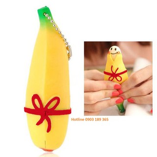 Móc khoá squishy quả chuối bóp ra mặt cười ngộ nghĩnh (kèm video sản phẩm)