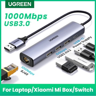 Bộ chia USB 3.0 ra Lan Gigabit +3 Hub USB 3.0 Cao Cấp Ugreen 20915 Chính Hãng CM475