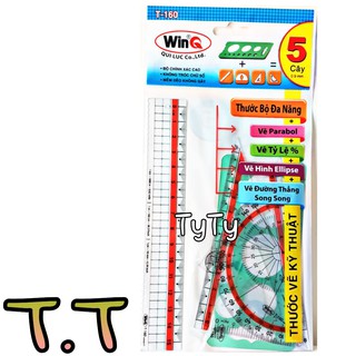 Lốc 10 Bộ Thước Vẽ Kỹ Thuật 5 Cây