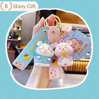 Móc khóa nhựa đúc siêu cute hot trend chuột Phomat ba màu