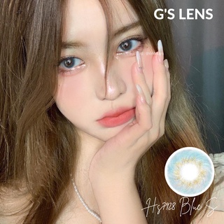 Lens Mắt Kính Áp Tròng Xanh Tây Xoáy Giãn Ít Size S 14.2mm Có 0 Đến 6 Độ Cận Hs7928 Blue