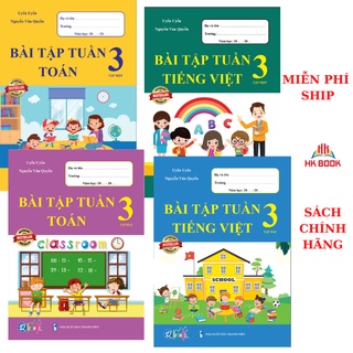 Sách - Combo Bài tập tuần Toán và Tiếng Việt lớp 3 - tập 1, tập 2 (4 cuốn)