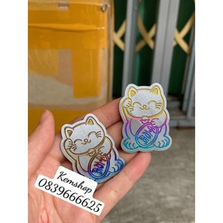 Logo Mèo Thần Tài May Mắn Titan Có Sẵn Keo Dán