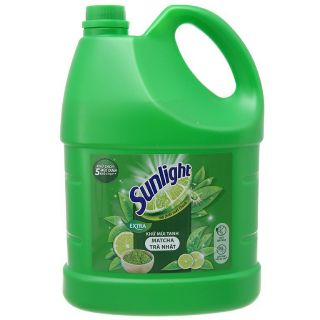 Nước rửa chén bát sunlight trà xanh mát cha 3,8kg/1can