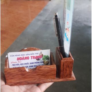 Hộp đựng danh thiếp, bút viết gỗ dừa