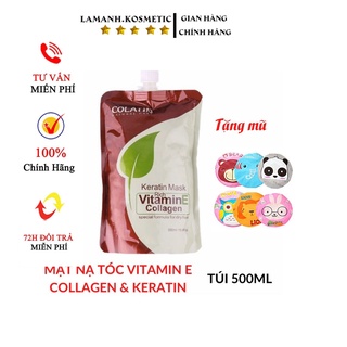 Hấp dầu (Kem ủ tóc) Colatin Keratin Mask Vitamin E 500ml giúp tái tạo lại sợi tóc, dưỡng ẩm và phục hồi hư tổn