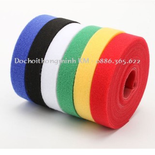 Velcro, dây dán dính đa năng buộc gọn tái sử dụng bản rộng 2cm nhiều màu