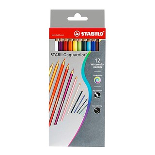 Bút chì màu nước STABILO Aquacolor 12 màu (CLW1612B)