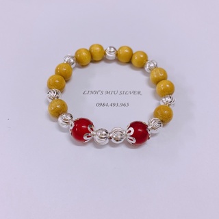 Vòng dâu tằm bé gái mệnh hoả LINH MIU SILVER