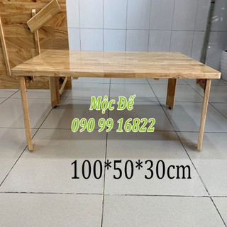 Bàn Làm Việc Gỗ Cao Su NAGA 100x50cm Chân Xếp Gọn Tiện Dụng Kiểu Nhật - Dùng Làm Bàn Ngồi Bệt, Bàn Ăn