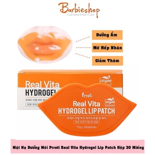 Mặt Nạ Môi Prreti: Real Vita Hydrogel Lip Patch Hộp 30 Miếng