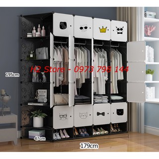 TỦ NHỰA LẮP GHÉP 25 Ô + 5 GIÀY ( GỒM 6 KỆ GÓC) CỬA MÈO VUA ĐỂ ĐỒ CHO BÉ ĐA NĂNG THÔNG MINH sâu 47cm