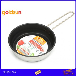 Chảo Chống Dính Inox Cao Cấp Goldsun Đáy Từ Size 16/18/20 cm  GPP09-F16/ GPP09-F18/ GPP09-F20 - Hàng Chính Hãng Goldsun