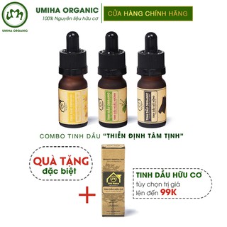 Combo 3 lọ TINH DẦU UMIHA gồm - Gỗ Hồng, Ngọc Lan Tây, Hoắc Hương - hữu cơ nguyên chất