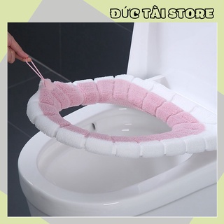 [SẴN HÀNG] Miếng lót bồn cầu nỉ lông chống lạnh MẪU MỚI có dây kéo 88205 ĐỨC TÀI