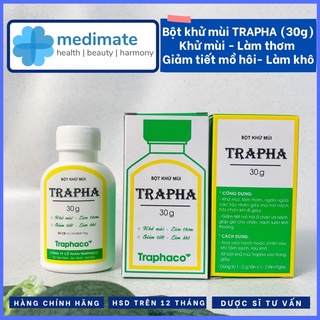 Bột khử mùi TRAPHA khử mùi hôi chân, hôi nách, giảm tiết mồ hôi (chai 30g)