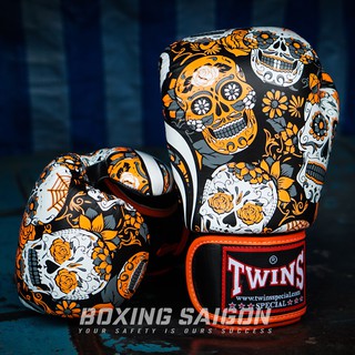 Găng tay Boxing Muay Thai Twins FBGVL3-53 Los Muertes - Orange