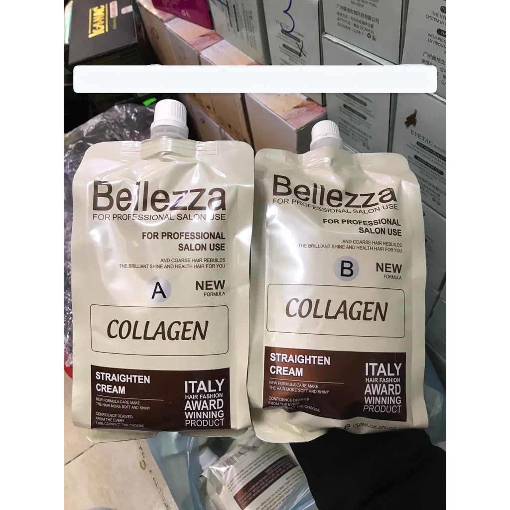 KEM ÉP TÓC SIÊU MƯỢT BELLEZZA 1000ML X2