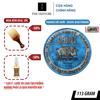 Sáp Vuốt Tóc Reuzel Blue Pomade - Strong Hold Chính Hãng - Pomade Heo Xanh Dương