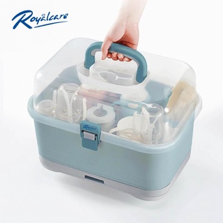 [Chính hãng] Hộp phơi bình sữa kèm giá treo Royal Care màu xám, hồng 0921-RC-8853