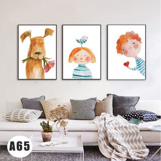 Bộ 3 bức tranh decor đáng yêu