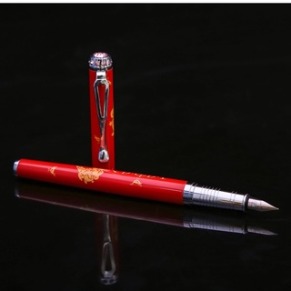 Bút máy Bailey 01 cá sấu dễ thương đỏ cầm chắc tay, viết trơn bền bỉ nét thanh đậm