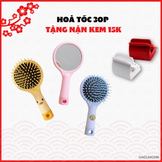 DEAL SỐC Lược Bỏ Túi Kèm Gương Mini Dễ Thương Bỏ Túi Gỡ Rối Gương Cầm Tay 2 trong 1 Chống Rụng Tóc Kích Thích Mọc Tóc
