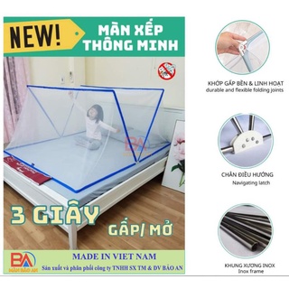 [RẺ VÔ ĐỊCH] Màn Xếp Thông Minh Gấp Gọn Khung Inox 304 Cao - Màn Gấp Thông Minh Có Cửa