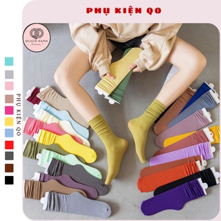 Tất vớ nữ nhún JK ống mỏng màu pastel - TT15