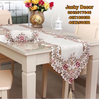 [CAO CẤP] Khăn trải bàn RUNNER VINTAGE 40x250cm nhà hàng, đám cưới, quán cafe, trải đàn piano- HÀNG ĐẸP