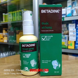 Xịt họng BETADINE throat spray 50ml