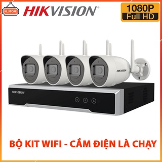 Bộ Camera Wifi Hikvision 4 Kênh 2.0MP Full HD Đầy Đủ Phụ Kiện Lắp Đặt