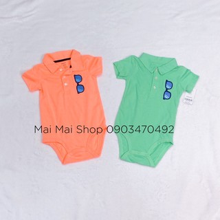 Body chip cộc tay có cổ bẻ xuất dư bé trai- Body cotton mát cho bé 0-24 tháng (3M, 6M, 9M, 12M, 18M, 24M)