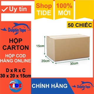 Hộp carton (50 chiếc kích thước 30cm x 20cm x 15cm) – Dùng trong công tác đóng hàng hỗ trợ vận chuyển – Hộp COD